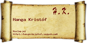 Hanga Kristóf névjegykártya