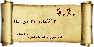 Hanga Kristóf névjegykártya