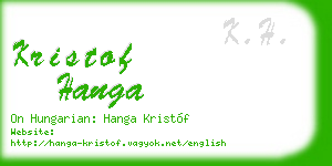 kristof hanga business card