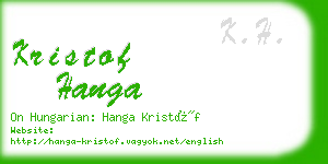 kristof hanga business card
